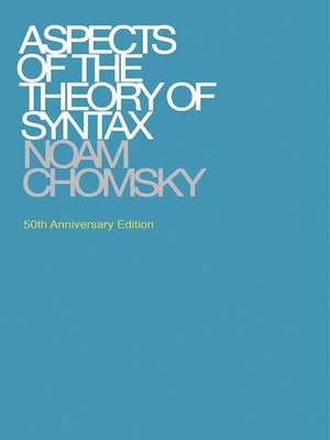 cover image of Aspects of the Theory of Syntax